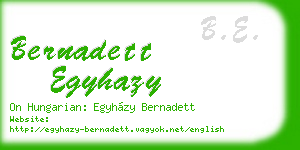 bernadett egyhazy business card